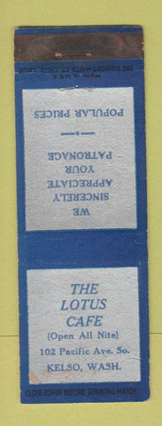 Matchbook Cover - Lotus Cafe Kelso WA