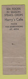 Matchbook Cover - Harry's Cafe Minneapolis MN WORN
