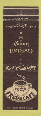 Matchbook Cover - Fred's Cafe Pocatello ID
