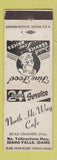 Matchbook Cover - North Hi Way Cafe Idaho Falls ID WHITE