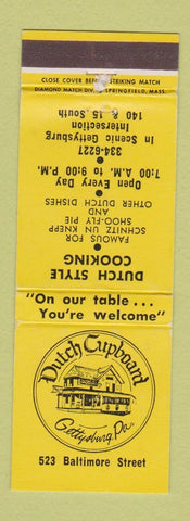 Matchbook Cover - Dutch Cupboard Gettysburg PA