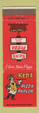 Matchbook Cover - Ken's Pizza Parlor Midwest City Del City OK