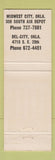 Matchbook Cover - Ken's Pizza Parlor Midwest City Del City OK