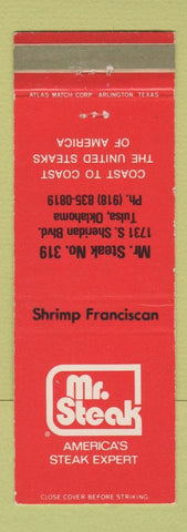 Matchbook Cover - Mr Steak Tulsa OK