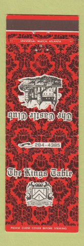 Matchbook Cover - The Kings Table Castle Club Decatur GA