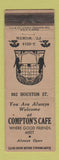 Matchbook Cover - Compton's Cafe Fort Worth TX
