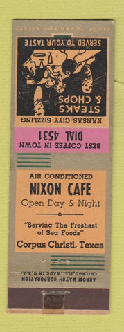 Matchbook Cover - Nixon Cafe Corpus Christi TX ARROW WEAR