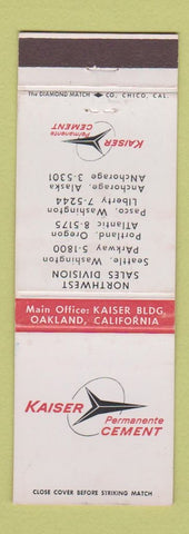 Matchbook Cover - Kaiser Cement Oakland CA