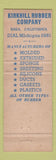Matchbook Cover - Kirkhill Rubber Brea CA