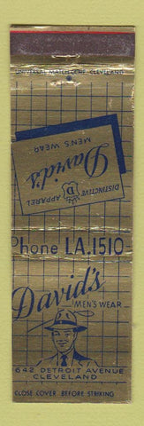 Matchbook Cover - David's Men's Clothes Cleveland OH