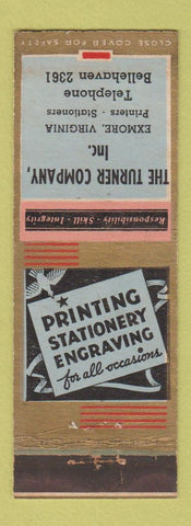 Matchbook Cover - Turner Company Printing Stationery Exmore VA