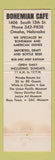 Matchbook Cover - Bohemian Cafe Omaha NE