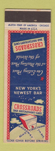 Matchbook Cover - Crossroads Bar Restaurant Cafe New York City WEAR