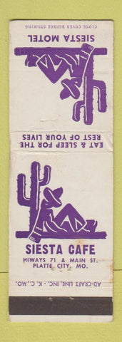 Matchbook Cover - Siesta Motel Platte City MO