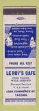Matchbook Cover - Le Roy's Cafe Tacoma WA WORN