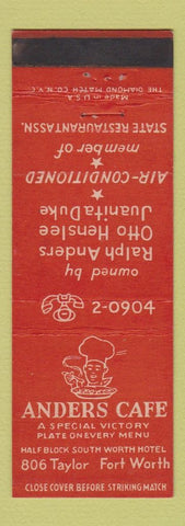 Matchbook Cover - Anders Cafe Fort Worth TX WEAR