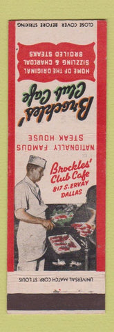 Matchbook Cover - Brockles' Club Cafe Dallas TX