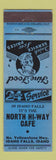 Matchbook Cover - North Hi Way Cafe Idaho Falls ID