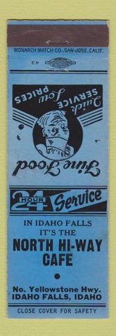 Matchbook Cover - North Hi Way Cafe Idaho Falls ID