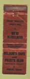 Matchbook Cover Nelson's Cafe Pilot's Club Sawtooth Club Ketchum Burley ID WEAR