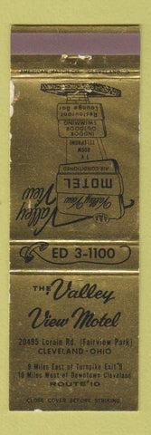 Matchbook Cover - Valley View Motel Cleveland OH