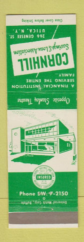 Matchbook Cover - Cornhill Savings and Loan Utica NY