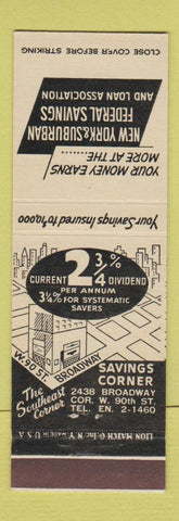 Matchbook Cover - New York & Suburban Federal Savings and Loan New York City