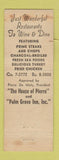 Matchbook Cover - Pierre Restaurant Lincolnwood IL WEAR