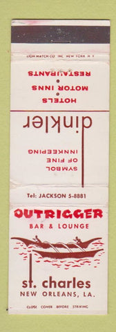 Matchbook Cover - Outrigger Bar Lounge St Charles Dinkler Hotel New Orleans LA