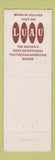 Matchbook Cover - Outrigger Bar Lounge St Charles Dinkler Hotel New Orleans LA