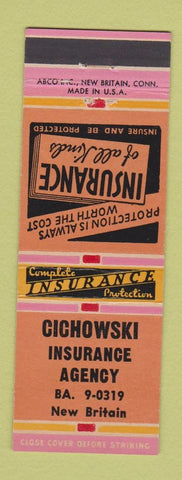 Matchbook Cover - Cichowski Insurance Agency New Britain CT