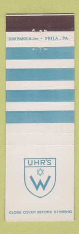 Matchbook Cover - Uhr's Wynne Kosher Catering Philadelphia PA Jewish