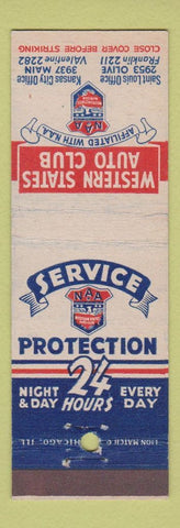 Matchbook Cover - Western States Auto Club St Louis MO Kansas City