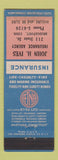 Matchbook Cover - AETNA Insurance John Ives Bridgeport CT