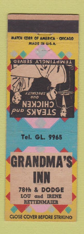Matchbook Cover - Grandma's Inn Chicago IL