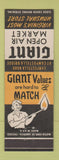 Matchbook Cover - Giant Food Stores Grocery VA Norfolk?