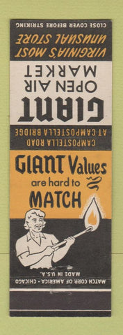 Matchbook Cover - Giant Food Stores Grocery VA Norfolk?
