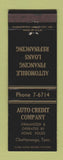 Matchbook Cover - Auto Credit Company Chattanooga TN