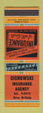 Matchbook Cover - Cichowski Insurance Agency New Britain CT