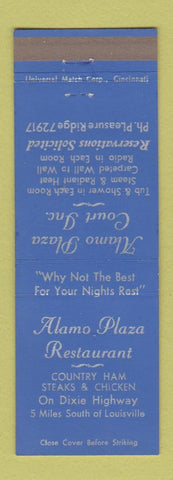 Matchbook Cover - Alamo Plaza Restaurant Louisville KY