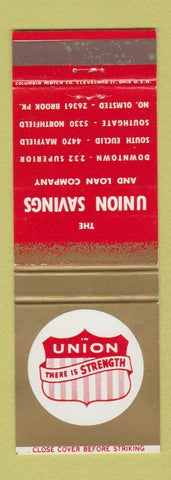 Matchbook Cover - Union Savings and Loan Cleveland OH North Olmsted