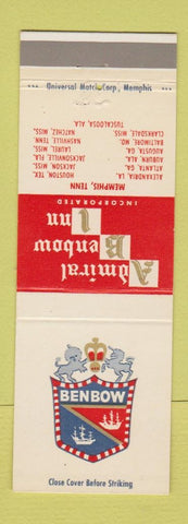 Matchbook Cover - Admiral Benbow Inn Memphis TN CHAIN