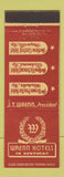 Matchbook Cover - Wrenn Hotels Winchester Richmond Maysville KY