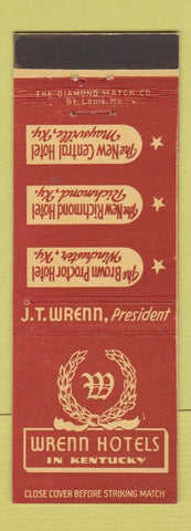 Matchbook Cover - Wrenn Hotels Winchester Richmond Maysville KY
