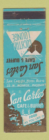 Matchbook Cover - San Carlos Cafe Buffet Phoenix AZ WEAR
