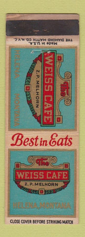 Matchbook Cover - Weiss Cafe Helena MT WEAR