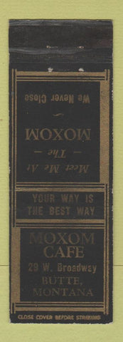 Matchbook Cover - Moxom Cafe Butte MT WEAR
