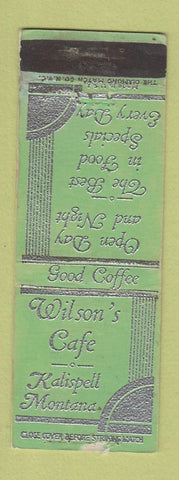 Matchbook Cover - Wilson's Cafe Kalispell MT