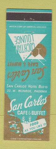 Matchbook Cover - San Carlos Cafe Buffet Phoenix AZ