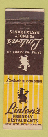 Matchbook Cover - Linton's Restaurants Philadelphia PA Upper Darby Chester